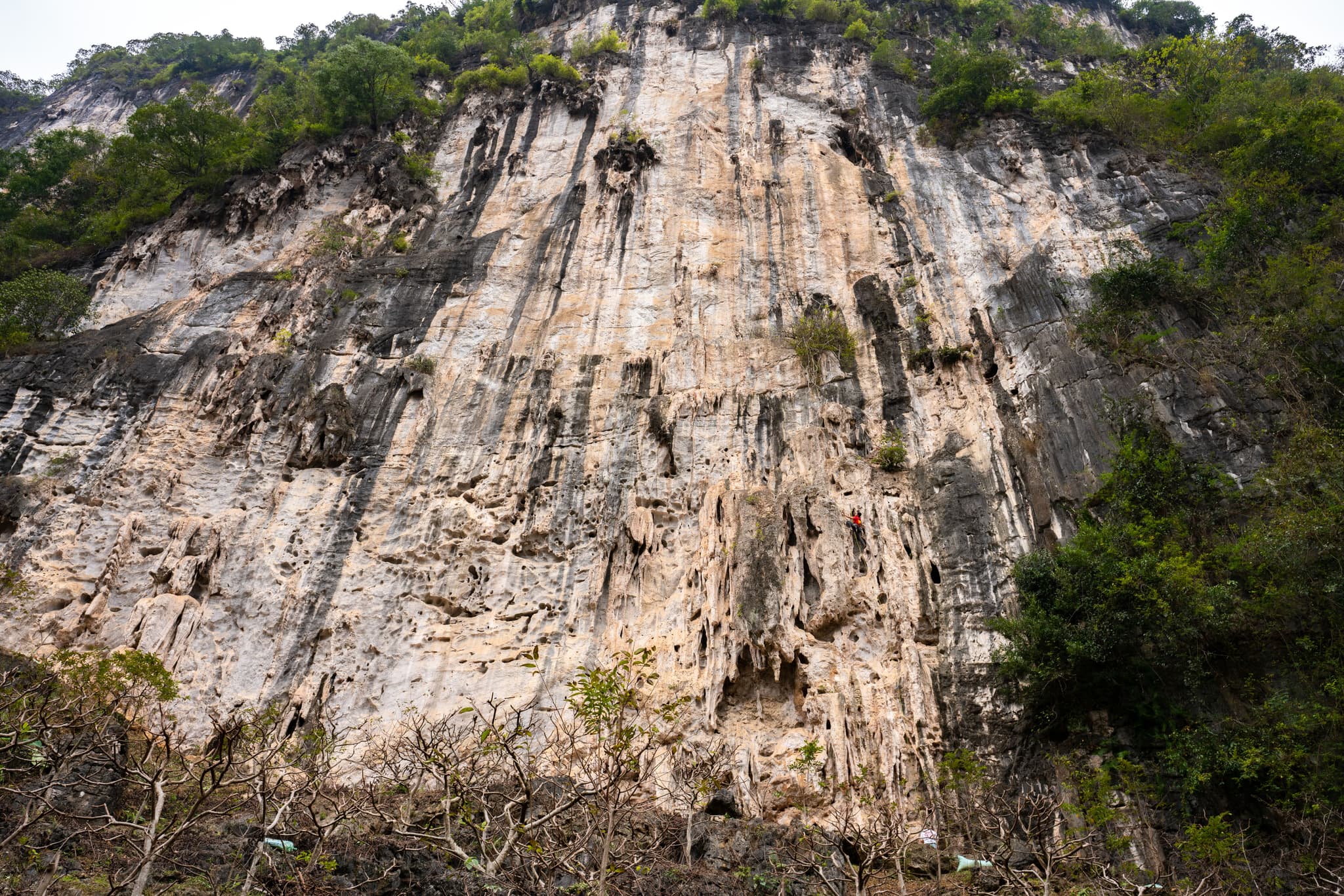 Head Wall, the first crag bolted in Huu Lung by Francis Haden and Jean Verly in 2012