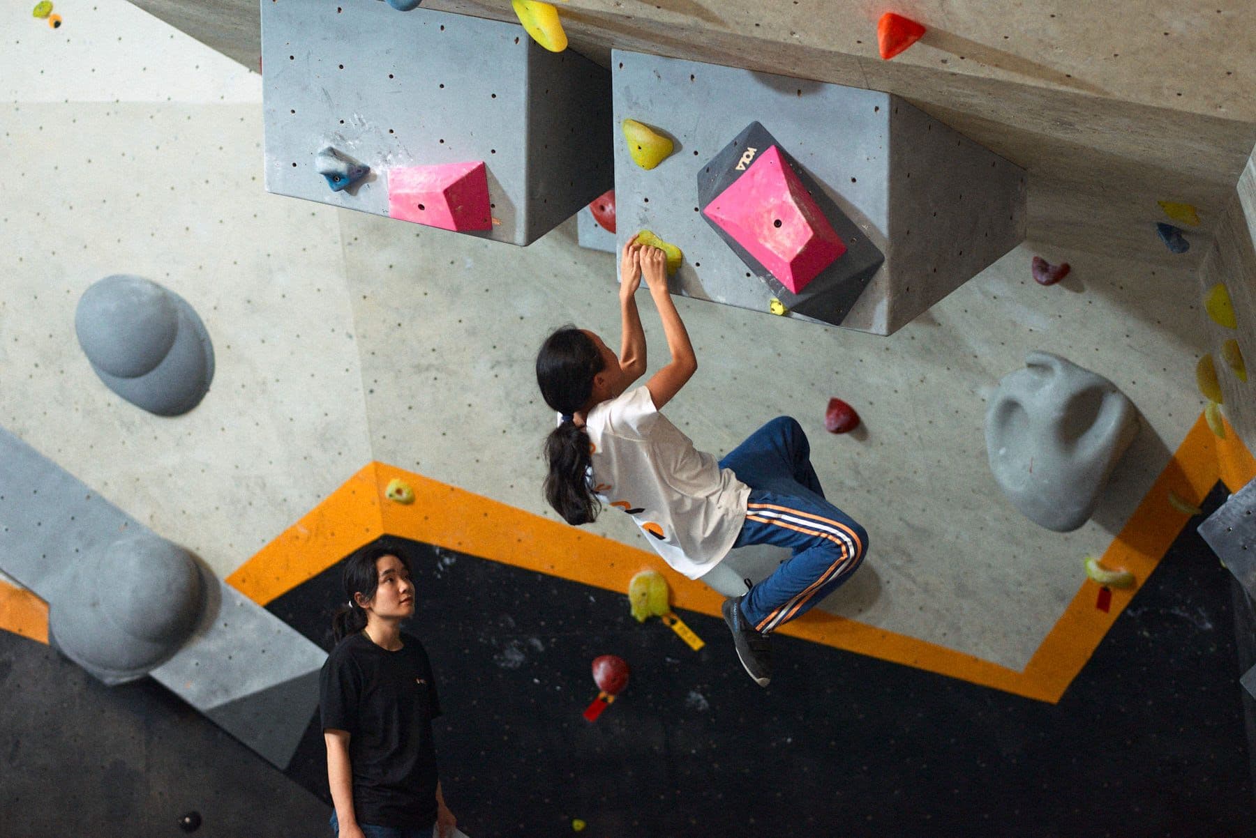 A children participating at the VietClimb Bouldering Cup, the oldest and biggest climbing competition in Vietnam